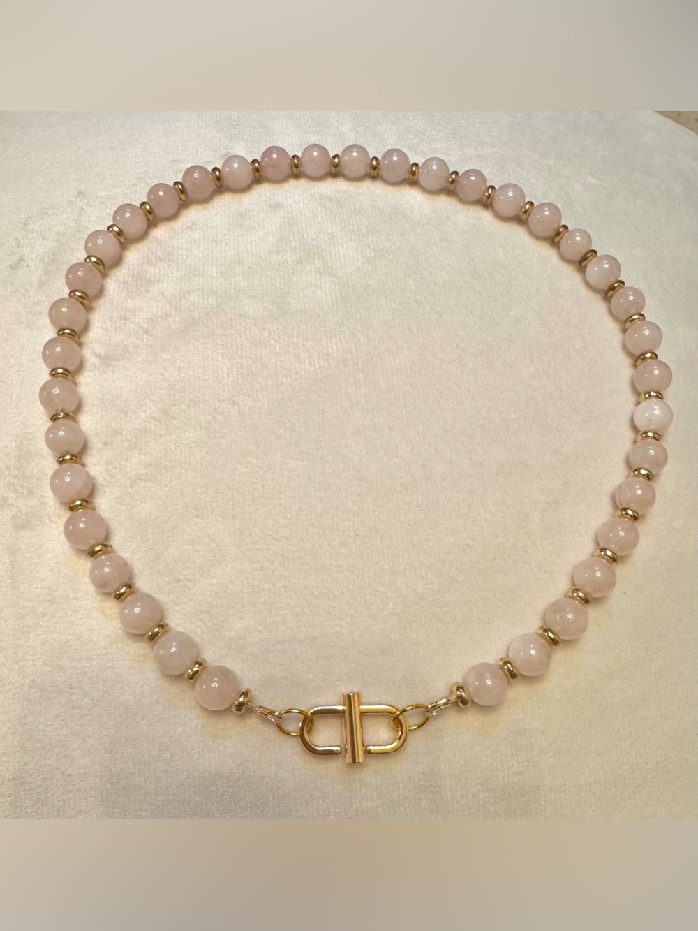 Gold & Blush Beaded Necklace - Elegant Women's Jewelry